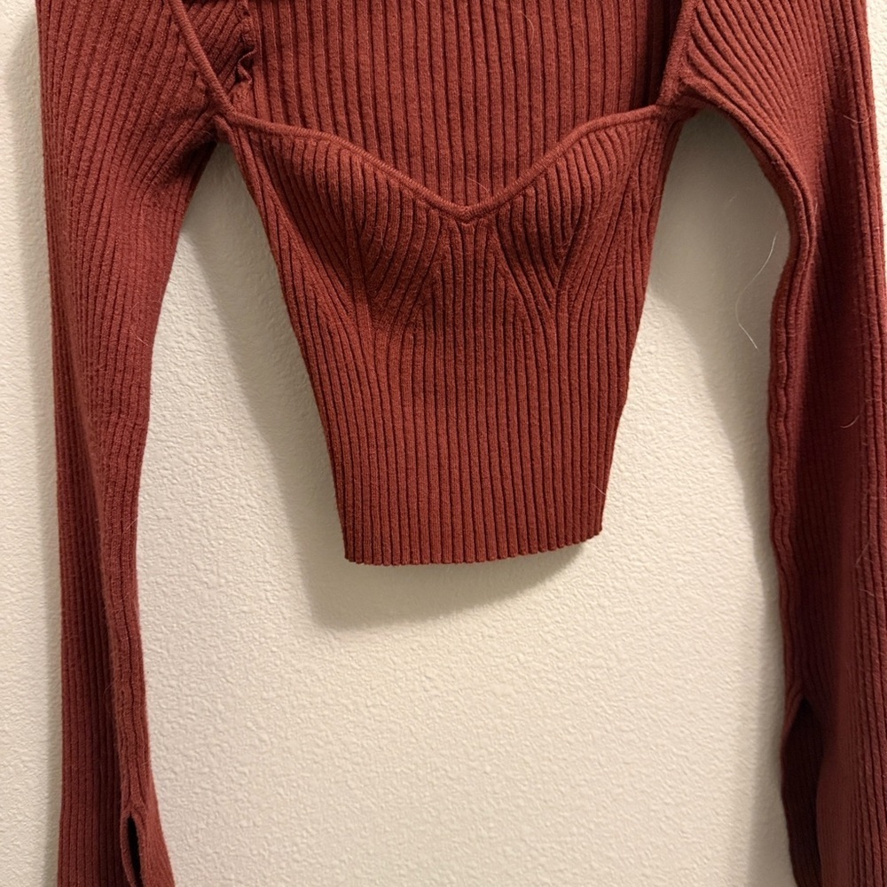 Urban Outfitters Juliet Portrait Sweater In Maroon - S - Picture 4 of 5